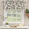 thumbnail image 3 of 2 Pack Valances for Windows, Sage Green Christmas Window Valances for Living Room/Bedroom/Bathroom, Xmas Botanical Pine Cones Light Filtering Kitchen Curtain Valance Window Treatment 54"W x18" L, 3 of 9