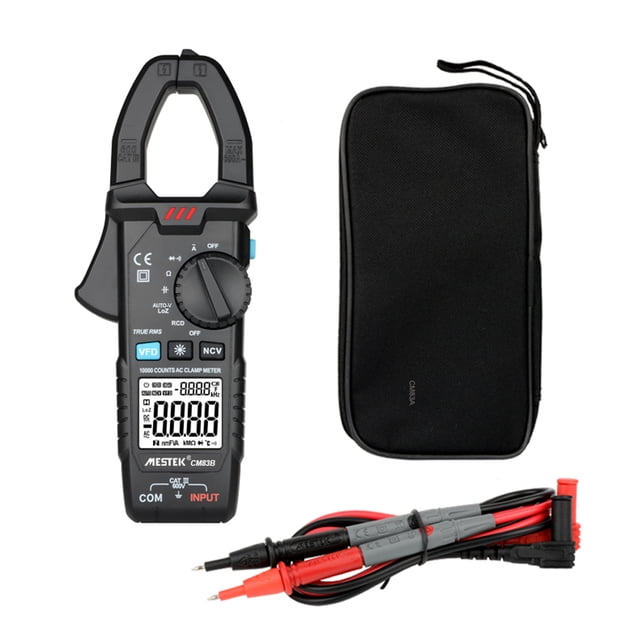 Amdohai MESTEK Digital Clamp Meter 600A AC Current 600V AC/DC Voltage Capacitance Measurement Data Hold Backlight NCV Tester Multimeter