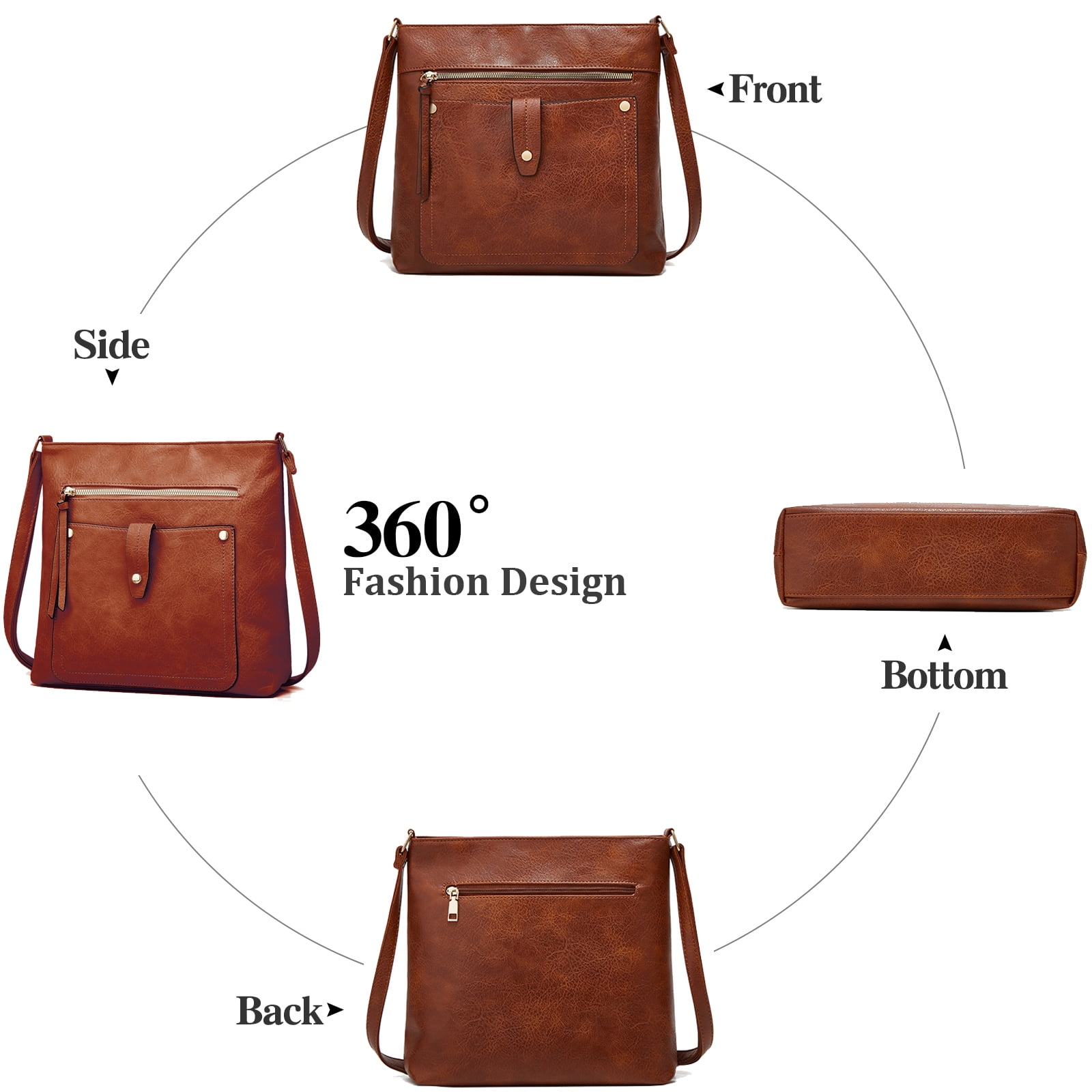GAEKEAO Hobo Bags for Women Large Leather Purses and Handbags Crossbody Tote Shoulder Bag with Side Pockets Adjustable Strap