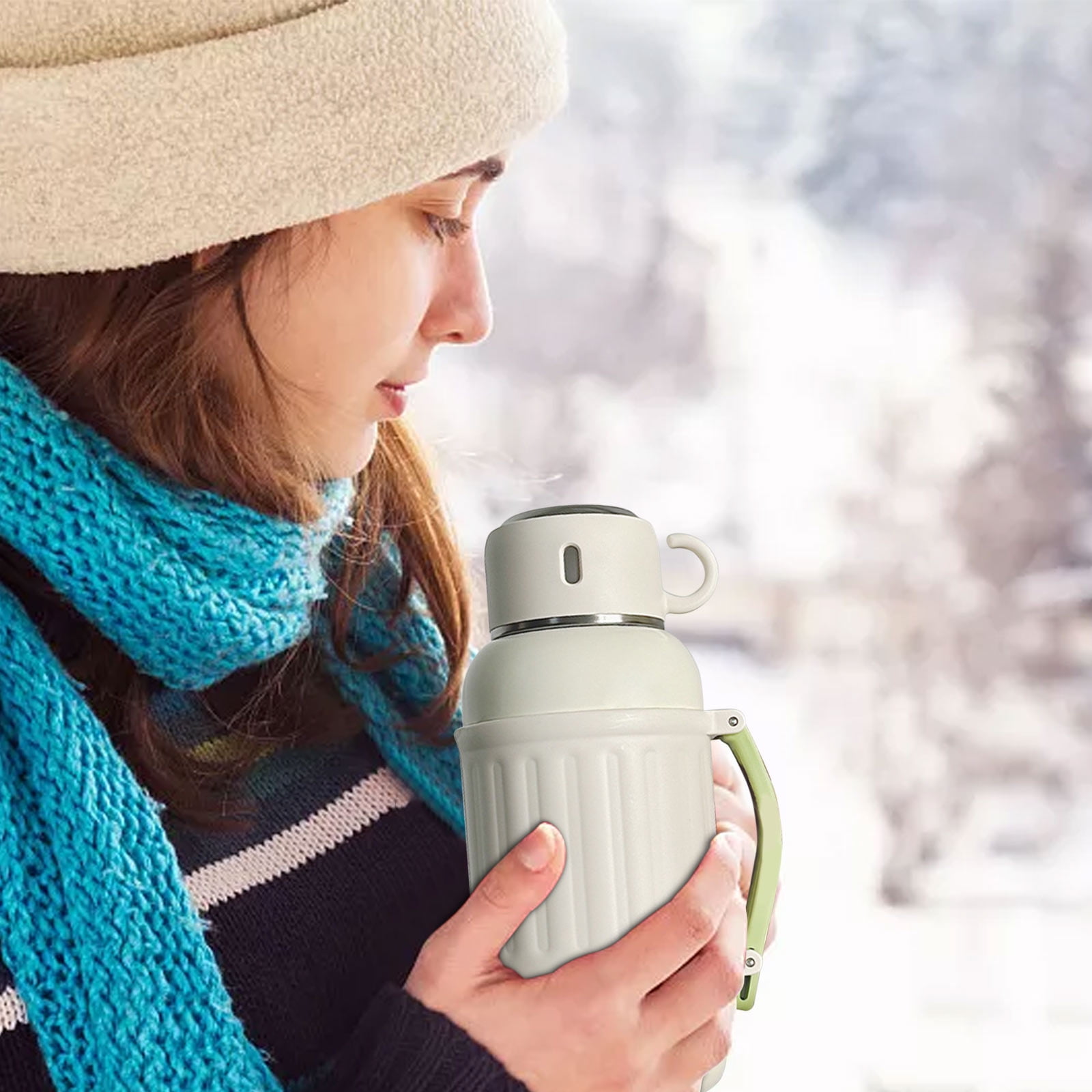 YHAICO Thermos Tumbler Thermos Kids Water Bottle Sulated Gallon Jug with Handle Stainless Steel Large Double Vacuum Water Bottle of foe Hot Cold Drinks