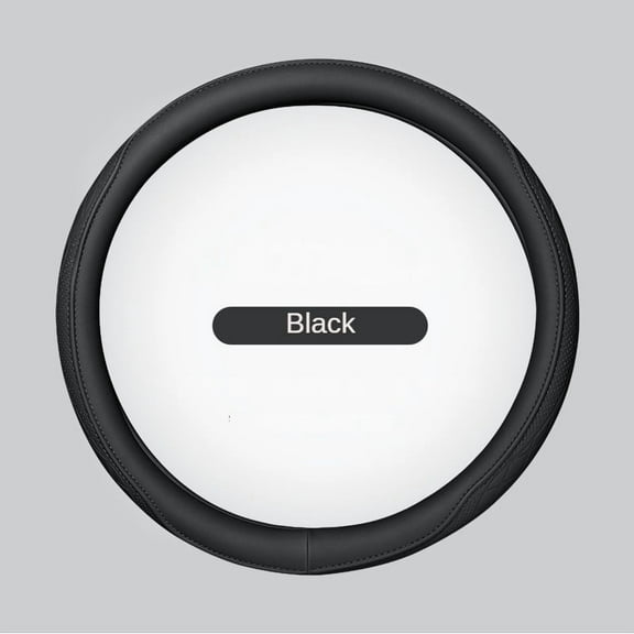 Napa Leather Perforated Patchwork Car Steering Wheel Cover, Non-slip, Breathable, Universal 15 Inch (Approx. 38cm)