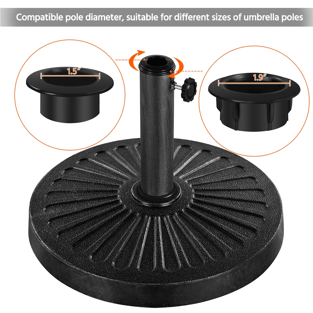 Alden Design 30 lb Heavy Duty Iron Patio Umbrella Base 18" for Outdoor, Black