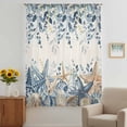 thumbnail image 2 of Blue Eucalyptus Coastal Sheer Curtains 54 Inches Long, Beach Starfish Shell Nautical Rustic Light Filering Curtains, Breathable Simi Curtain Privacy Drapes for Kitchen Bathroom Small Window Treatment, 2 of 9