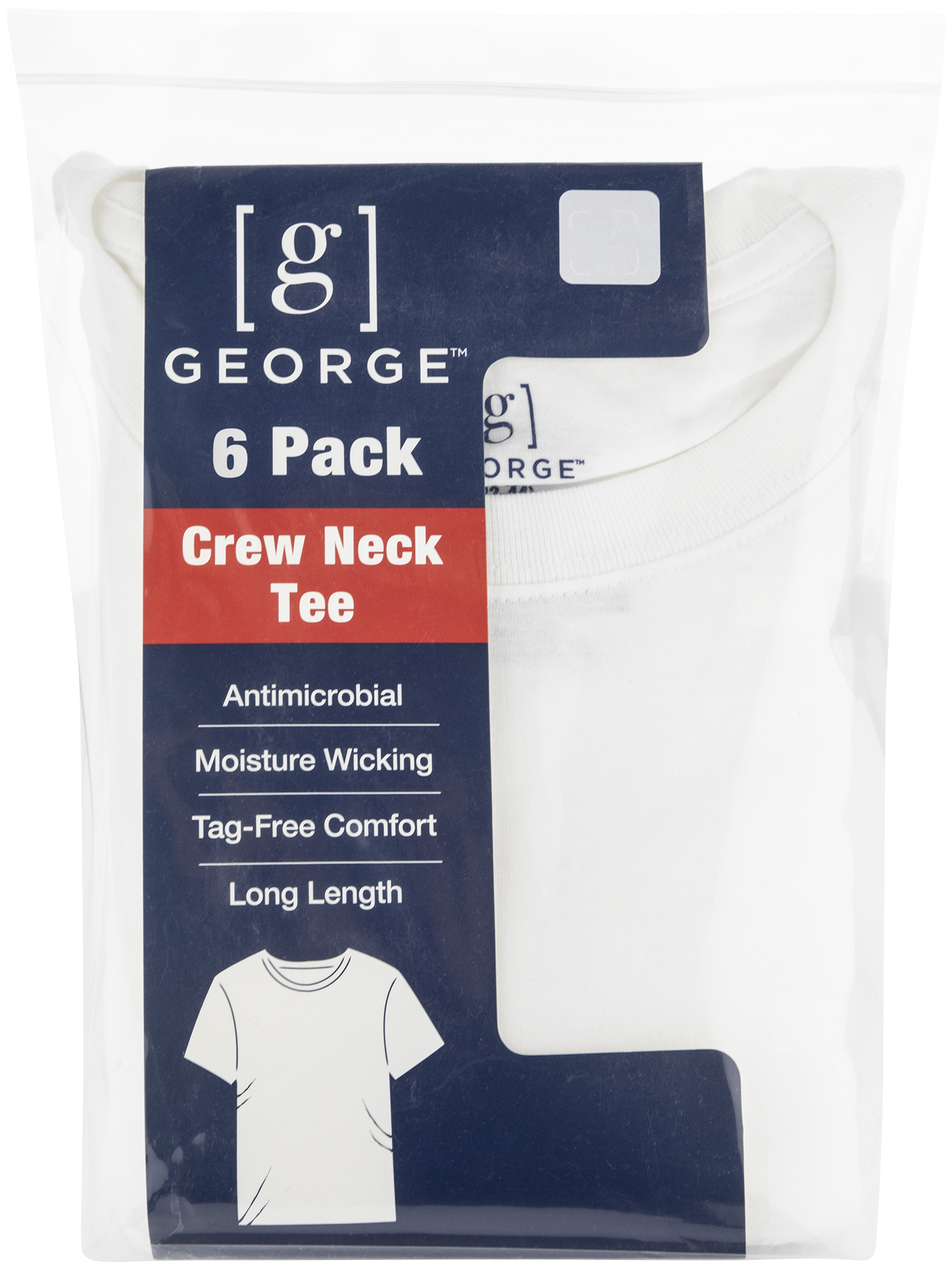George Men's Crew T-Shirts, 6-Pack - image 2 of 7