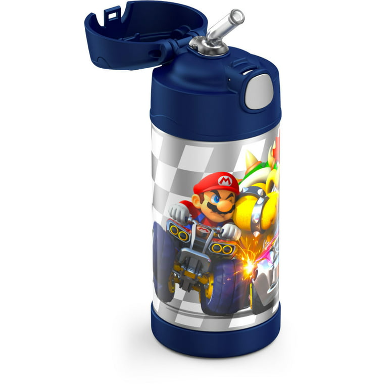  THERMOS FUNTAINER 12 Ounce Stainless Steel Vacuum Insulated  Kids Straw Bottle, Super Mario Brothers: Home & Kitchen