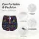 thumbnail image 4 of Balery Graffiti Art Pantalones cortos deportivos para mujer con forro y dos bolsillos, elásticos, para entrenamiento, gimnasio, yoga-Large, 4 of 7