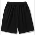 thumbnail image 4 of YHAJDS Summer Men's and Big Men's Shorts,Shorts for Men Casual Solid Color Knit Elastic Waist with Pockets Loose Straight Leg Sport Shorts, 4 of 5
