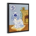 thumbnail image 3 of Stupell Industries Blue Staffordshire Dog & Fireplace Black Framed Floater Canvas Wall Art design by Carrie Cantwell, 21 x 17, 3 of 9