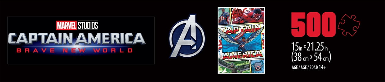 Buffalo Games Marvel - Captain America: Brave New World 500-Piece Interlocking Jigsaw Puzzle for Adults Ages 14 and Older