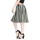 thumbnail image 4 of Falda Midi A Rayas con Botones Allegra K Mujer Blanco Negro XS, 4 of 7