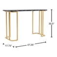 thumbnail image 3 of Deeanne Faux Marble Top Console Table, Gold and Black, 3 of 8