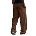 thumbnail image 5 of Resicozy Baggy Sweatpants Men Wide Leg Sweats Pants Drawstring Elastic Waist Loose Y2K Joggers with Pockets Coffee 3XL, 5 of 7