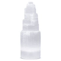 Northlandz Selenite Crystal Tower, Healing and Calming Crystal for Home Decor, White, 4 inches
