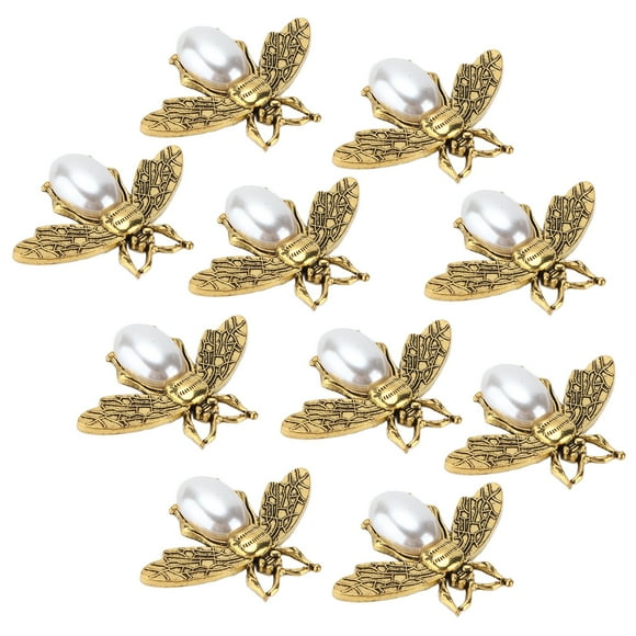 AMONIDA Rhinestone Brooches Pins,10pcs Brooch Pins Honey Bee Shapes Multipurpose Decorative Pearl Pins for Clothes Shoes Bags Hair Accessories Decoration,Decoration Pins