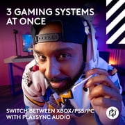 Logitech G Astro A50 LIGHTSPEED Wireless Gaming Headset + Base Station (Gen 5), PRO-G GRAPHENE, 3-System Switching, USB-C to Xbox, PS5, PC/Mac or Nintendo Switch, Bluetooth , White