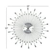 thumbnail image 3 of DecMode 23" Silver Metal Starburst Wall Clock with Crystal Embellishment, 3 of 9