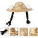 thumbnail image 3 of 1 unid mascota paja tejido sombrero trenzado sombrero decoración mascota paja sombrero mascota verano sombrero decoración, 3 of 5