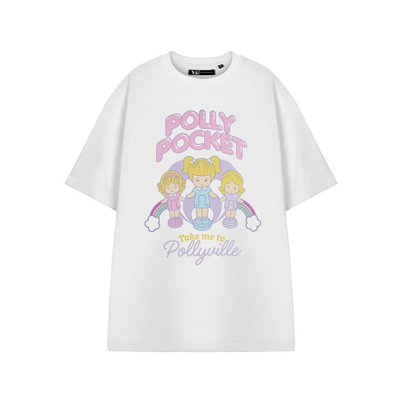 Polly Pocket T-Shirt à Manches Courtes Blanc pour Femmes