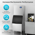 thumbnail image 4 of OUTBID Split Commercial Ice Maker Machine 600LBS/24H with 350lbs Ice Bin, Nugget Ice Makers Commercial, Clear Cube Pellet Ice Maker, Fast Ice Maker Ice-Ready in 8-15mins, 4 of 12