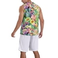 thumbnail image 5 of Easygdp Watercolor Blooming Cactus Men's Mesh Basketball Jersey Quick Drying Sleeveless Shirts Fitted Muscle Tank Tops Sport Round Neck T-Shirt - 3X-Large, 5 of 9