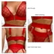 thumbnail image 5 of Conjunto De Lencería De 4 Piezas, Ropa De Dormir Sujetador Con Costuras De Malla Conjunto De Bragas Correas Ajustables Para El Amante Para La Noche De Boda Luna De Miel ANGGREK No, 5 of 6