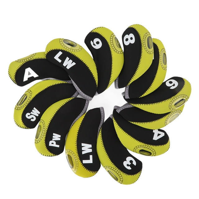 Club Headcover, Easy To Use Scratch Proof Thickened Neoprene Club Head Covers For Outdoor Black And Yellow