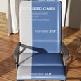 thumbnail image 4 of Outsunny Outdoor Rocking Chairs Set of 2, Folding Rocking Chair Set with 400 lbs. Capacity, Wide Seat, Padded High Back for Patio, Porch, Dark Blue, 4 of 9