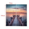 thumbnail image 3 of Cortina Opaca con Imagen de Impresión 3D de Paisaje Decorativo de Poliéster para Tratamiento de Ventanas, 2 Paneles / (59 '' W '' L) Puente al perfecl Cortina de poliéster, 3 of 8