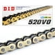 thumbnail image 1 of Cadena para moto 520 VO x 116 O-Ring D.I.D. dorada con negro, 1 of 7