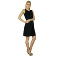 thumbnail image 4 of Bimba Women Short Mini Black Dress Sleeveless Rayon Made Bodycon Dress, 4 of 7