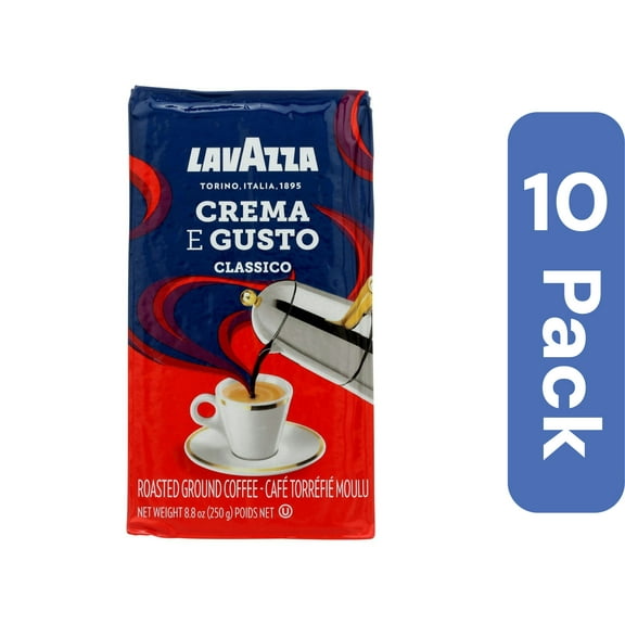 Lavazza Coffee Crema E Gusto Dark Roast Ground 8.8 oz (Pack of 10)