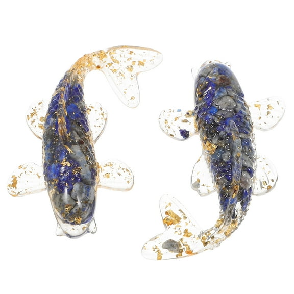 2pcs Crystal Craft Small Fish Decoration Desktop Koi Fish Model Crystal Fish Statue Small Crystal Fish Figure Crystal Fish Figurine Table Fish Decoration Fish Ornament