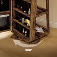 thumbnail image 3 of Swivel Jewelry Armoire, Lockable Mirror Jewelry Cabinet with Built-In Small Mirror, Rustic Brown, 3 of 6