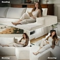 thumbnail image 4 of CKEASEAN 107" U-Shaped Modern Modular Sectional Sofa with Left Facing Chaise & Ottoman, Oversized Corduroy Boneless Couches with Deep Seat, Comfy Cloud Couch for Living Room,No Assembly Require, 4 of 11