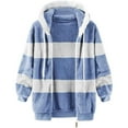 thumbnail image 4 of TQWQT Fleece Coats for Women  Faux Fur Jacket Coat Fuzzy Fleece Jacket Plus Size Zip Up Drawstring Sweatshirt Oversized Light Blue S, 4 of 6