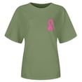 thumbnail image 5 of Yuncity Womens Shirts Featuring Cancer Awareness Tshirt Loose Fit Comfortable Casual Design Tops Pink Ribbon Graphic Print Tee Size M Light Green, 5 of 6