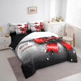thumbnail image 3 of jejeloiu Red Bowtie Bowknot Merry Christmas Happy New Year Full Comforter Sheet Set, Reversible Lightweight Kids Bedding, 7 Pieces, 3 of 8