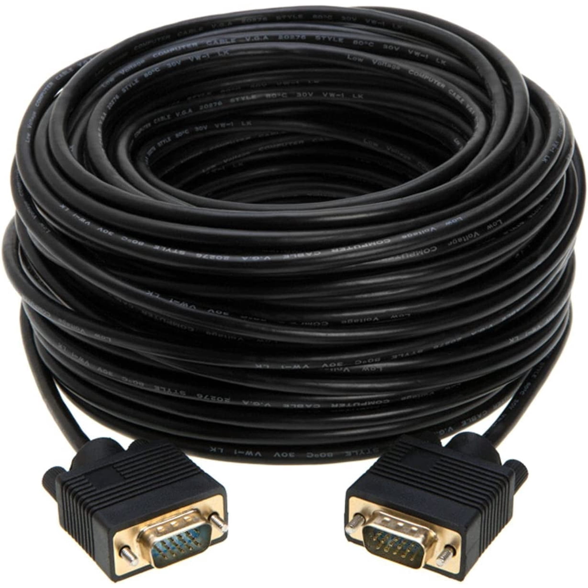 25ft SVGA Video Cable Male to Male VGA to VGA 1080p for PC, Monitor, Projector, CCTV Display Cord