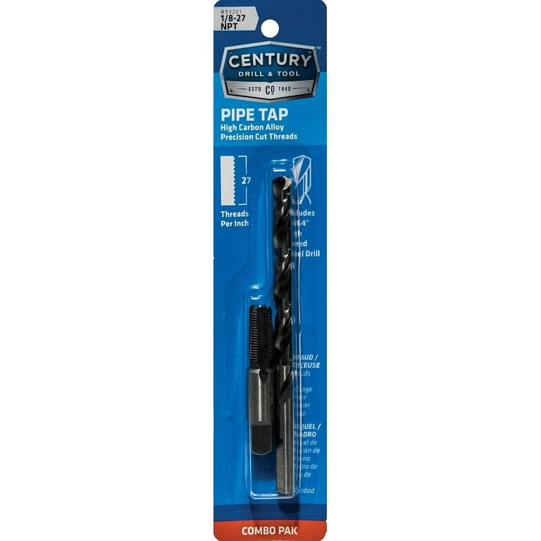 Century Drill & Tool 93201 Tap & Drill Bit Set, 1/8-27 NPT, 21/64-In - Foto 4