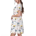 thumbnail image 2 of Fotbe Hot Air Balloon Vestido Largo de Moda para Mujer, Vestido Tipo Camiseta con Manga Corta y Estilo Casual a Rayas y Bloques de Color, 2 of 6