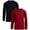 Black/Red, variant on Boy's Thermal Top - 2 Pack Waffle Knit Crewneck Pullover Long Sleeve Shirts for Boys 8-18