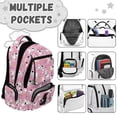 thumbnail image 7 of HUIACONG Pink Cat Print School Backpack for Kids Teens Age 5-16, Water Resistant School Bag with Adjustable Cushion Straps, Multi Pockets Sturdy Lightweight Bookbag for School & Travel, 7 of 7