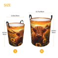 thumbnail image 4 of KLL Vintage Sunflower Cow B Waterproof Foldable Laundry Hamper Bucket with Handles for Storage Bin,Kids Room,Home Organizer (Medium ), 4 of 7
