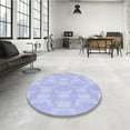 thumbnail image 4 of Ahgly Tapis Rond Lavable en Machine Intérieur Transitionnel Bleu Céleste, 4 Pieds Rond, 4 of 7