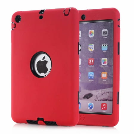 Ipad Mini Screen Replacement Red iPad mini Case, Dteck Shockproof Heavy Duty Rugged Protective Cover For iPad min 1/2/3 7.9 inch Tablet Red ()