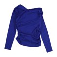 thumbnail image 1 of Ralph Lauren Womens Asymmetrical Pullover Blouse, Blue, Large, 1 of 2