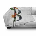 thumbnail image 3 of Letter B Soft Flannel Fleece Throw Blanket, Bird of Paradise Typography Flower Alphabet Character Font Design Print, Cozy Plush for Indoor and Outdoor Use, 50" x 70", Orange Green Grey, by Ambesonne, 3 of 6