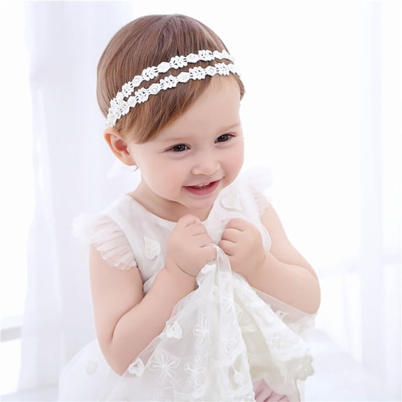 Gyujnb Korean Children's Hair Style Pearl Hair Bands Girl and Baby Birthday and First Birthday Fairy Hair Bands