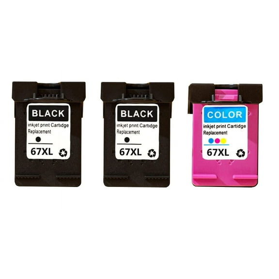 Compatible Replacement for HP 67XL 67 XL Ink Cartridge Replacement for Envy 6052 6058 6075 2732 2755 4152 4155 4158 - 3 Pack