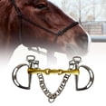 thumbnail image 4 of OUSITAID Western Style Cheval Bit Cuivre Bouche Cheval Bit W/Curb Crochets Chaîne Centre Rouleau, 4 of 7